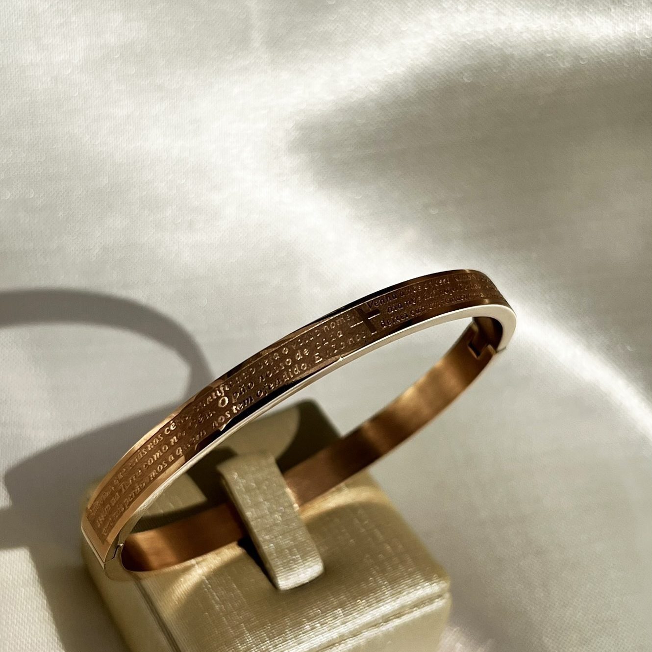 Bracelete Oração do Pai Nosso Rosê