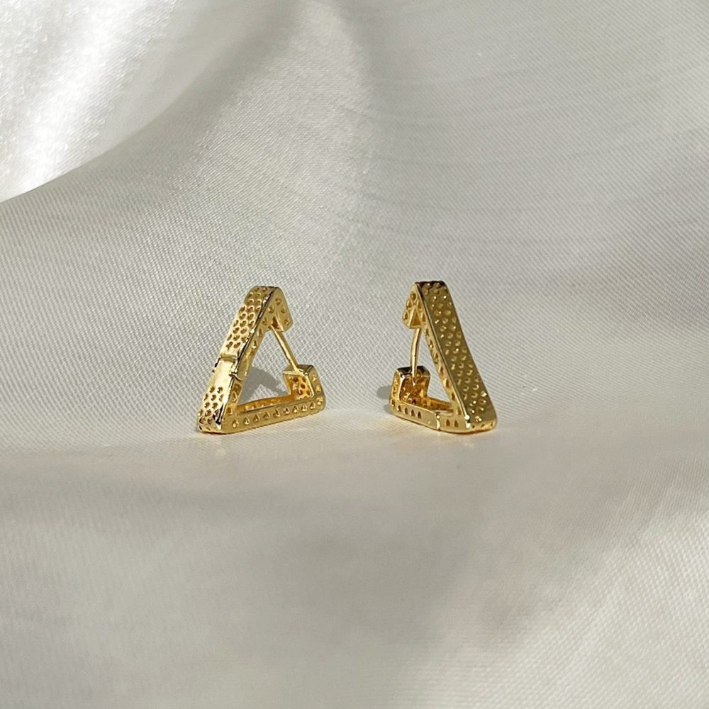 Brinco Argola Triangular Bali Vazado - Imagem 2