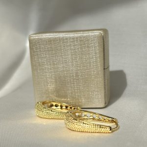 Brinco Argola Bolinhas Trabalhadas